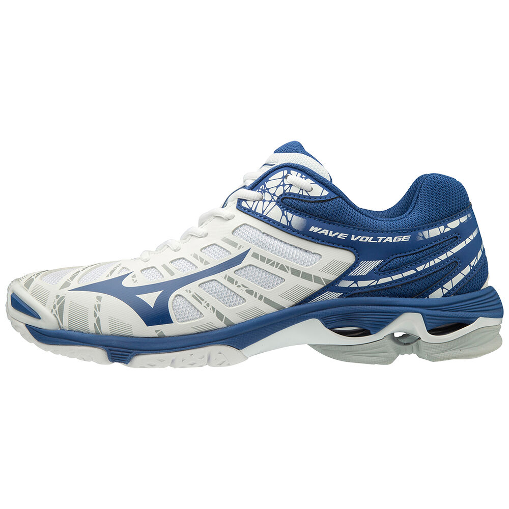 Tenis Para Voleibol Mizuno WAVE VOLTAGE Para Hombre Blancos/Azules 5937612-SG